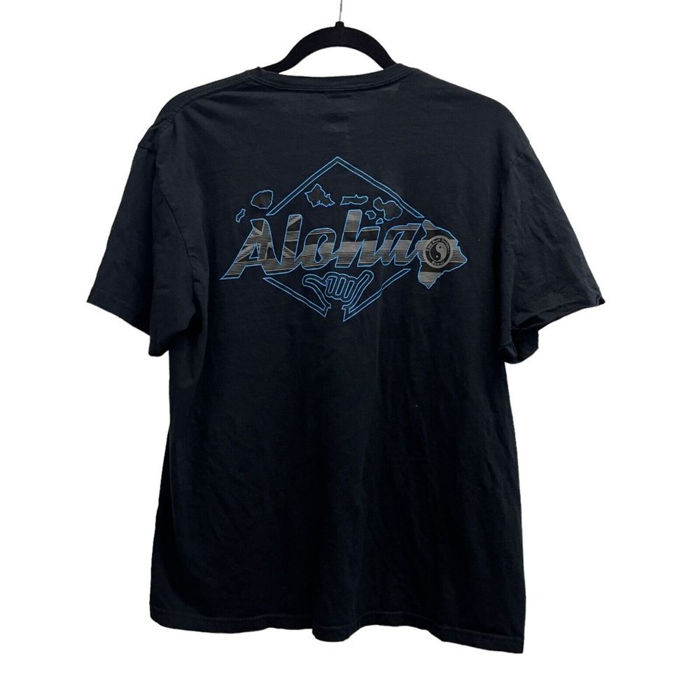 T&C hawaii short sleeve graphic aloha black crew neck shirt mens‎ Size: L